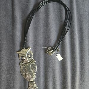Gold Owl Pendant Necklace